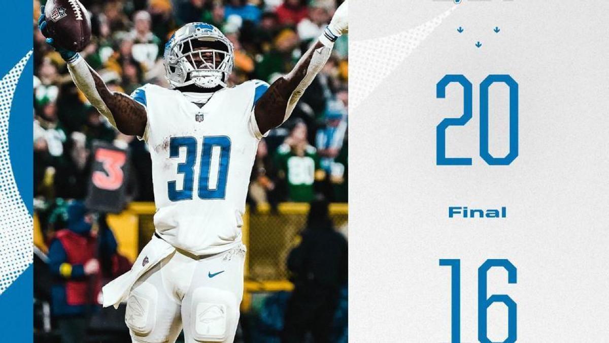 Los Lions celebran su victoria ante los Green Bay Packers