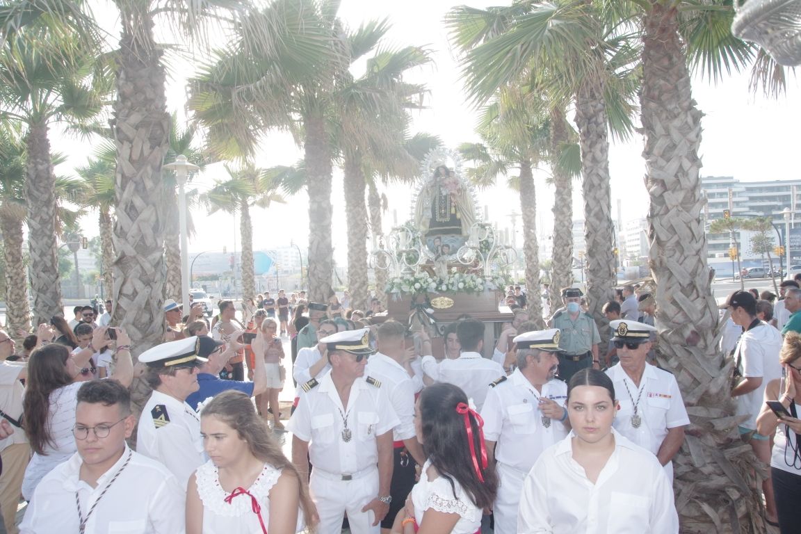 Salida procesional de la Virgen del Carmen del Litoral, en La Térmica