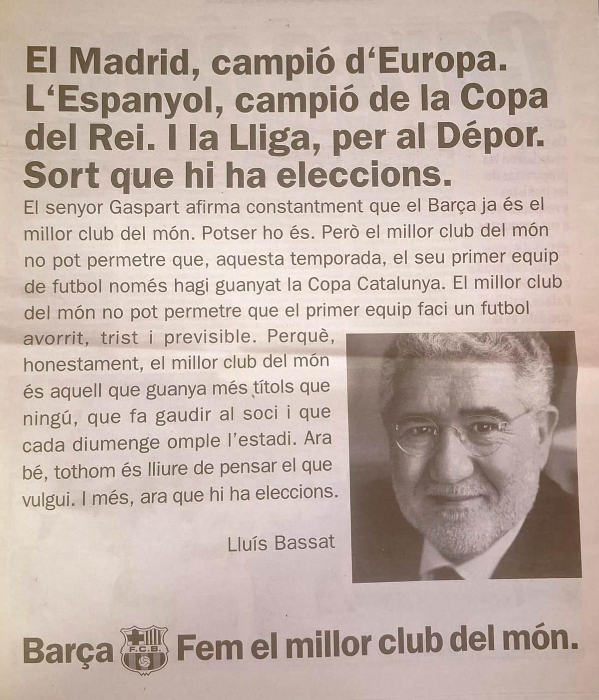 50 años de urnas en el Barça