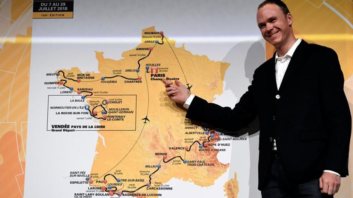 Froome posa ante el recorrido del 2018