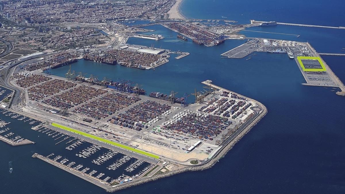 Ubicación de las primeras plantas fotovoltaicas del Puerto de València.