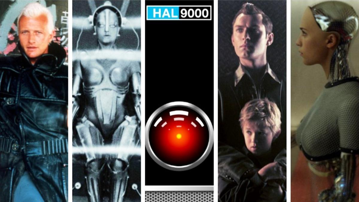 Imágenes de 'Blade runner', 'Metrópolis', '2001: una odisea del espacio', 'A.I. (Inteligencia Artificial)' y 'Ex machina'