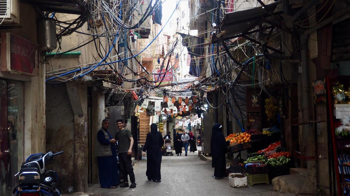 Una calle del campo de refugiados palestinos de Burj el Barajneh, en el Líbano.