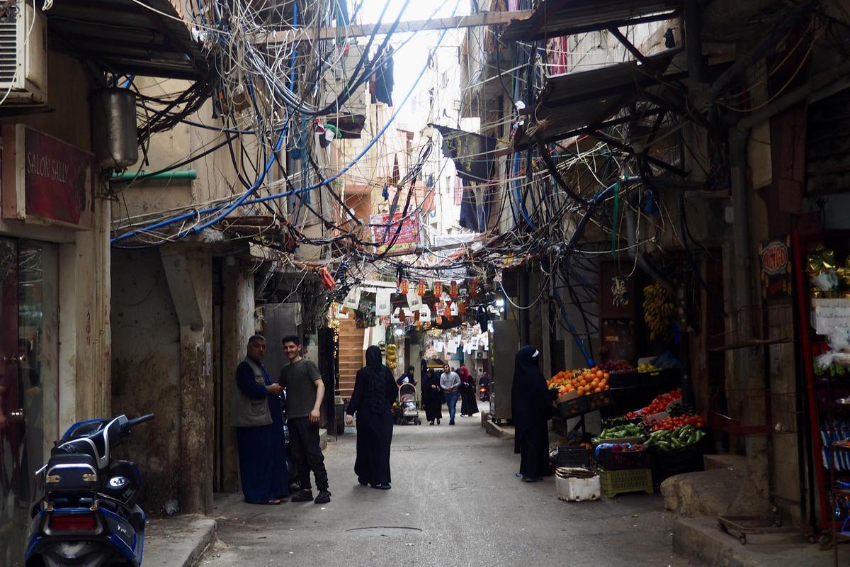 Una calle del campo de refugiados palestinos de Bourj el Barajneh, en el Líbano.