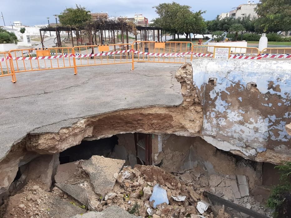 Hundimiento del techo de una cova de Paterna