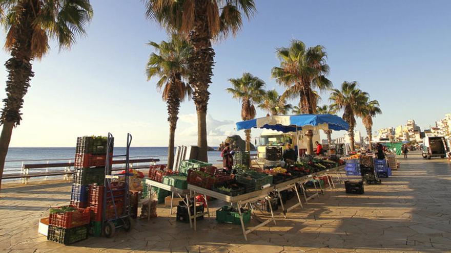 El mercat de fruites i verdures al passeig del mar