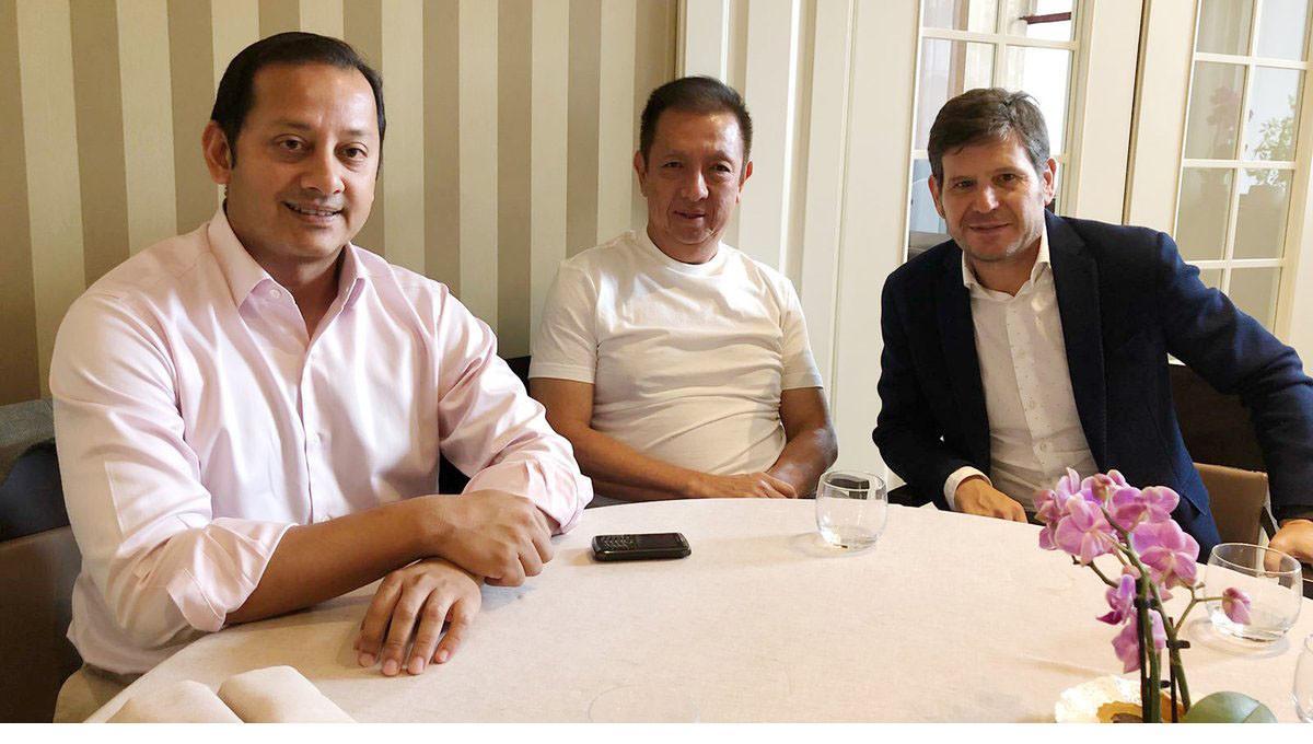 Lim, Murthy y Alemany durante la reunión de este lunes en Turín