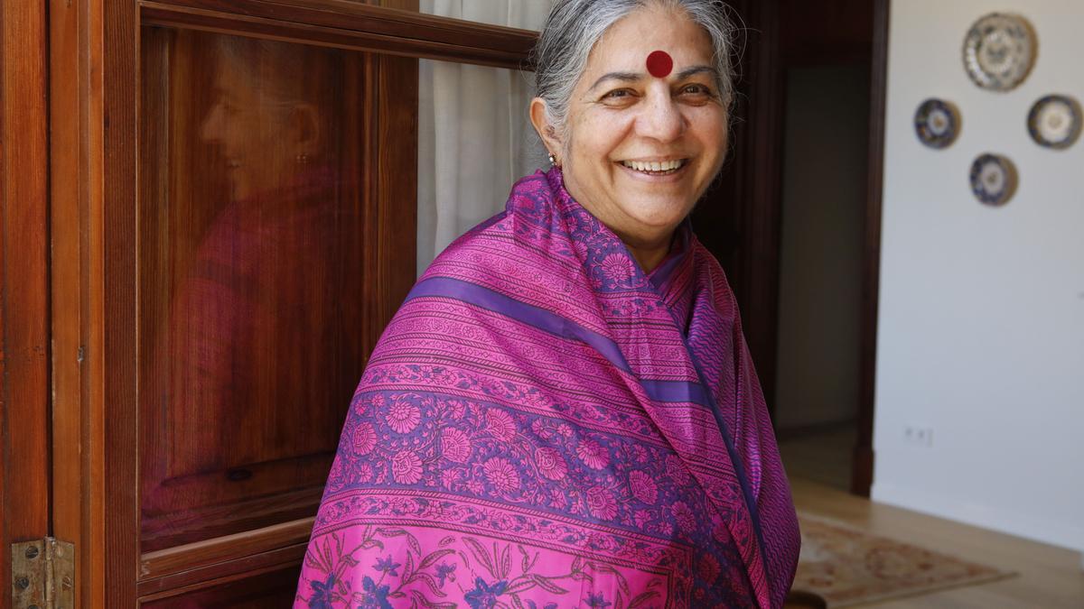 Vandana Shiva beim Interview im Hotel Can Cirera in Palma.