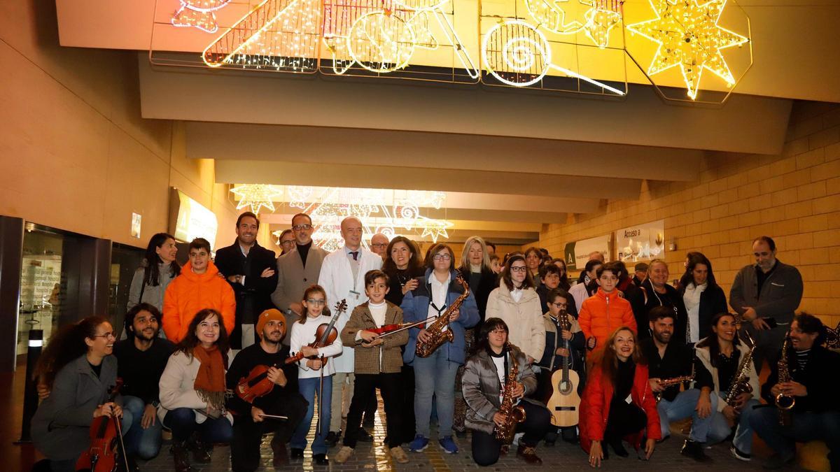 Actuación de los alumnos del programa ‘Musintégrate’ el pasado diciembre en el hospital Reina Sofía.