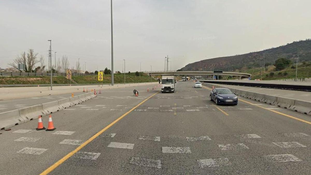 El punt de l'AP-7 a Martorell, on hi havia l'antic peatge