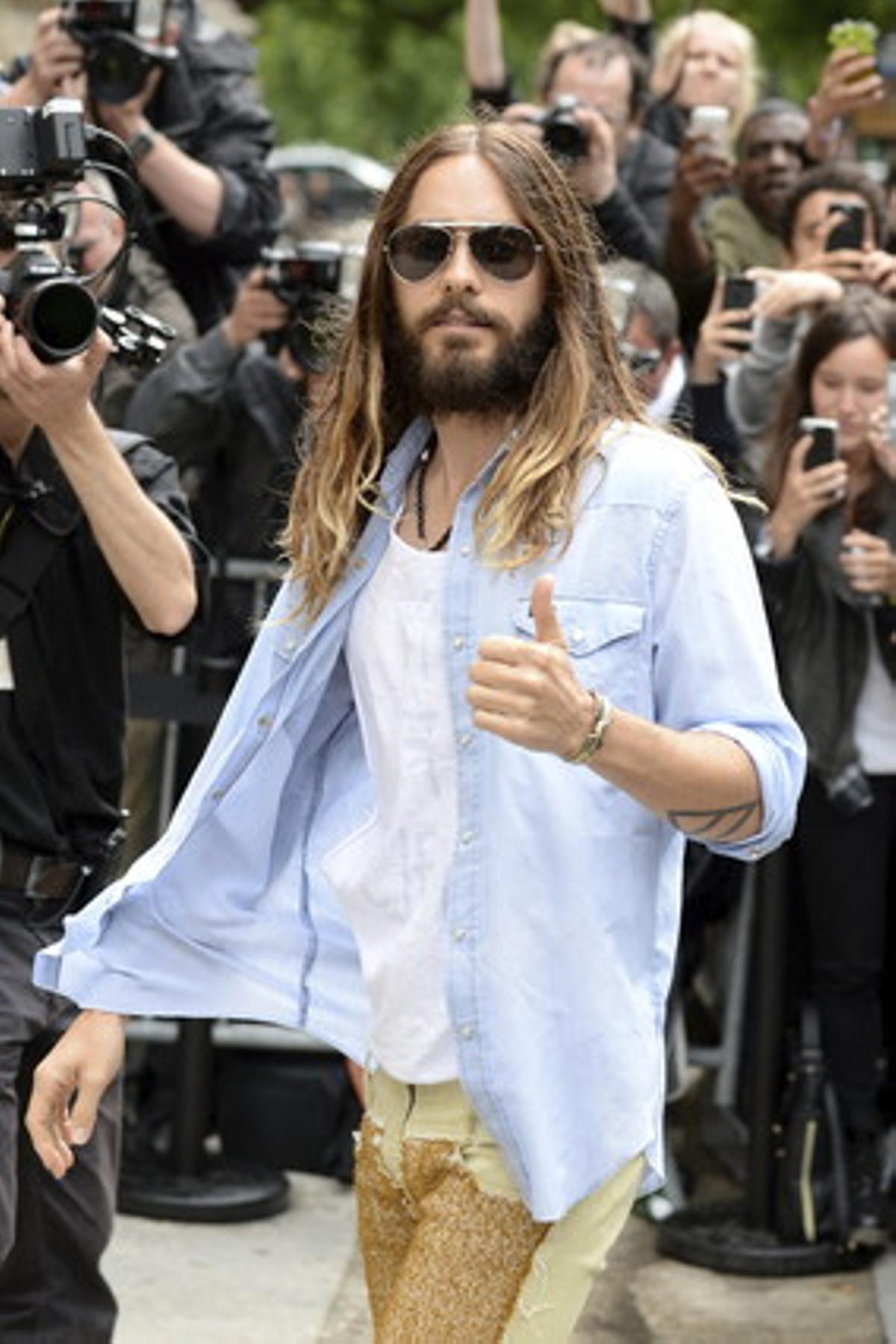 Jared Leto a l’arribar a la presentació de la col·lecció de Chanel, en la setmana de l’alta costura de París.