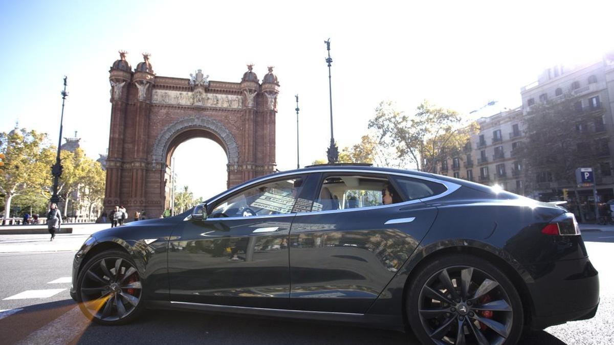 Un coche de Cabify en Barcelona.