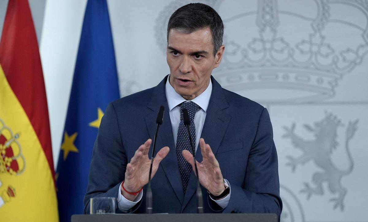 Pedro Sánchez, durante su comparecencia después del Consejo de Ministros extraordinario.