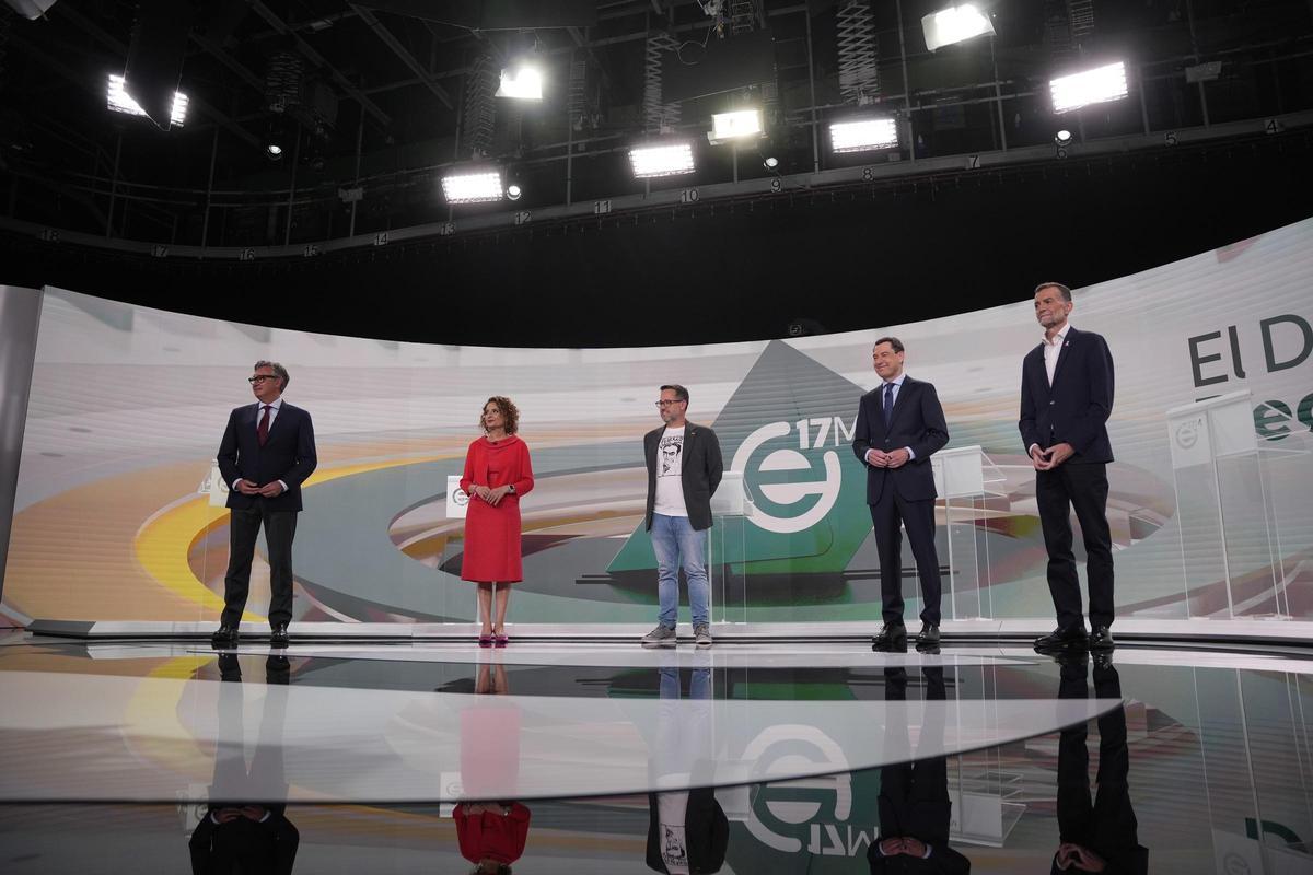 Los candidatos a la Presidencia de Andalucía, en el debate electoral.