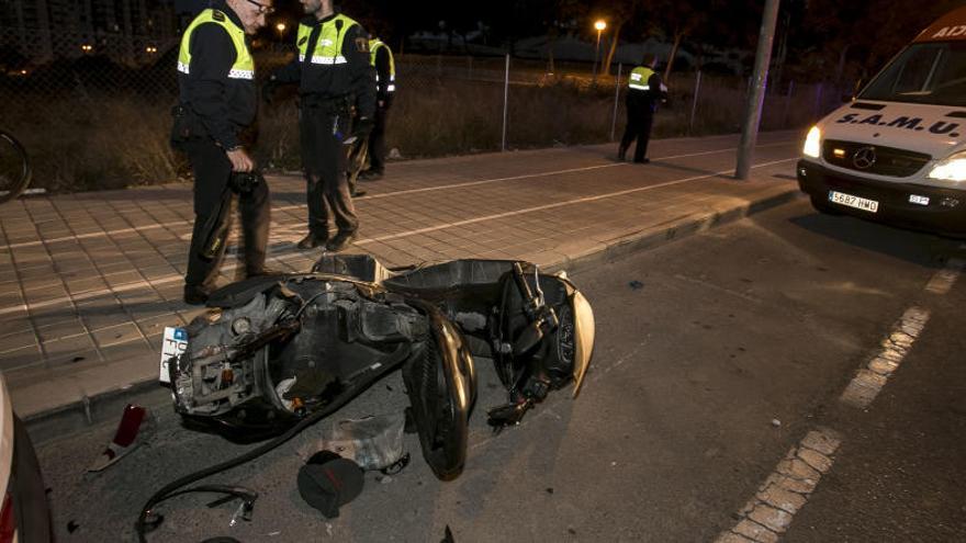 Un accidente en Gran Vía de Madrid.