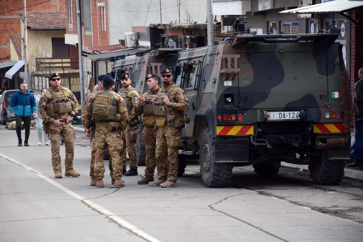 Fuerza de la KFOR en Kosovo.