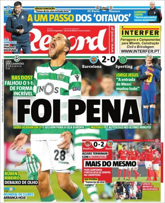 Portadas deportivas de este miércoles 6 de diciembre