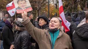 Protestas a favor de la liberación del expresidente georgiano Mikáil Saakashvili celebradas recientemente en Tiblisi (Georgia).