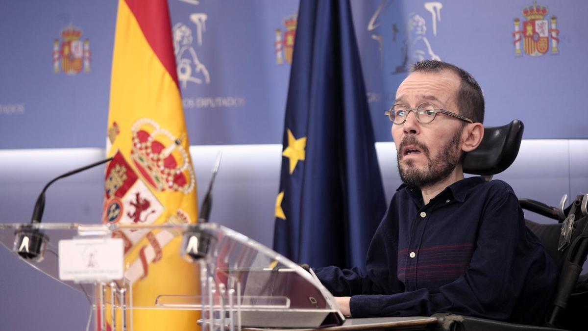 El portavoz de Unidas Podemos en el Congreso, Pablo Echenique