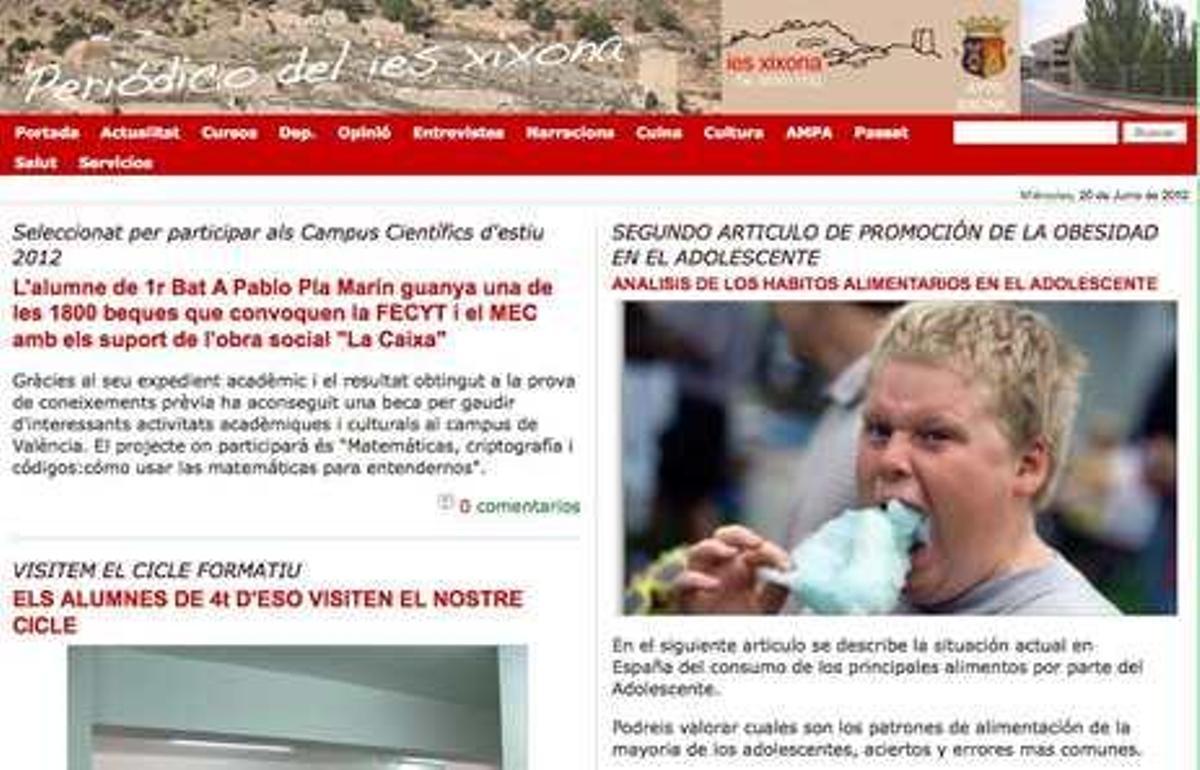 Imagen del periódico digital donde se publican los artículos.