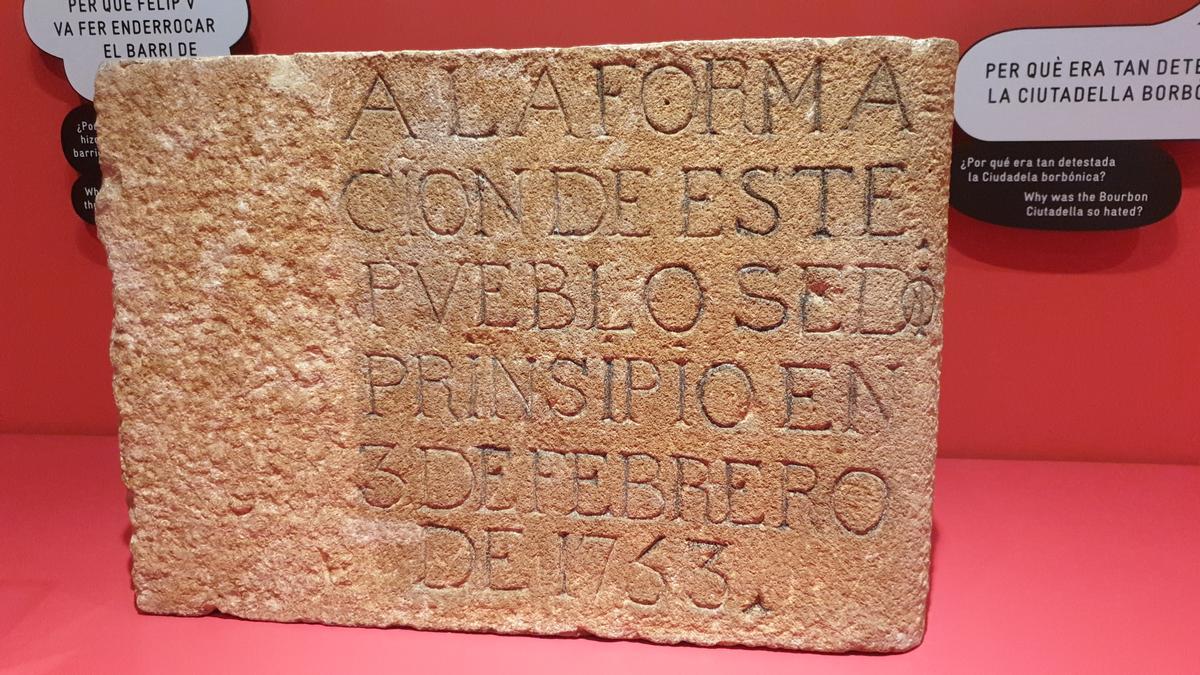 La primera piedra de la Barceloneta, conservada en Museu d'Història (MUHBA)