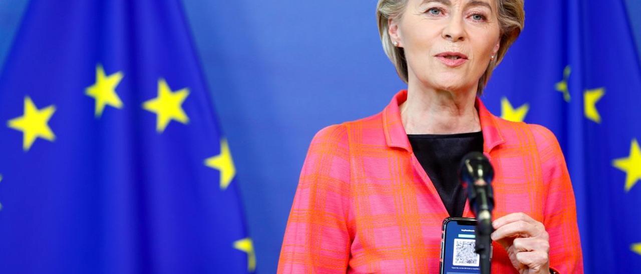 La presidenta de la Comisión Europea, Ursula von der Leyen, en Bruselas.