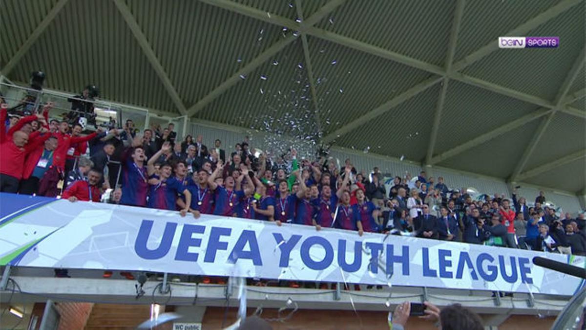 Así celebro el Barça el triunfo en la final de la Youth League