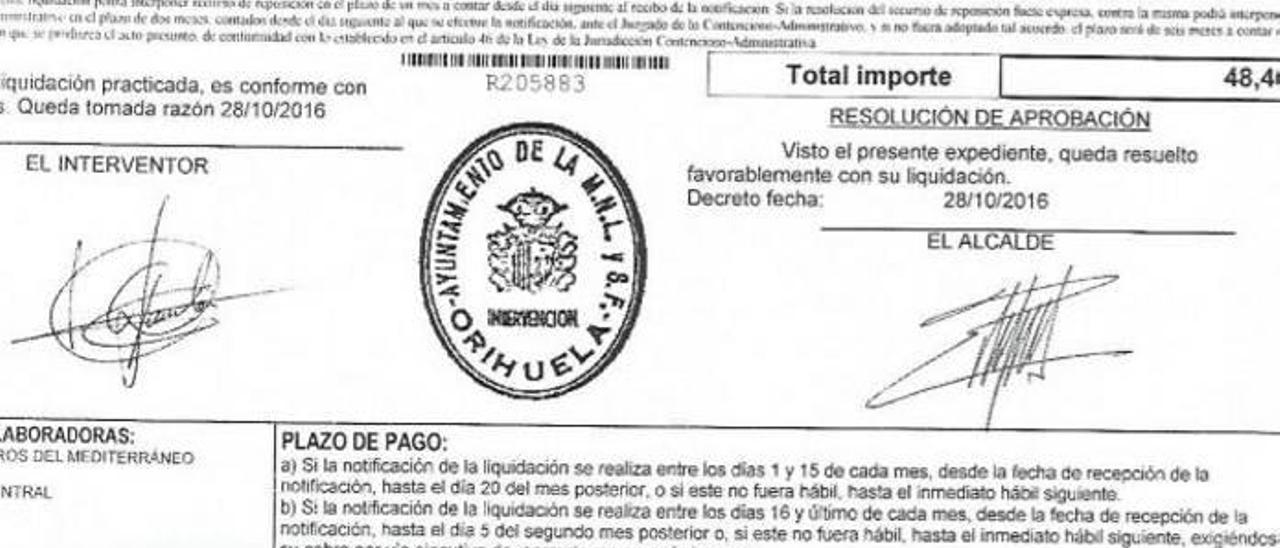 Documento del 28 de octubre con la rúbrica de Guillén.