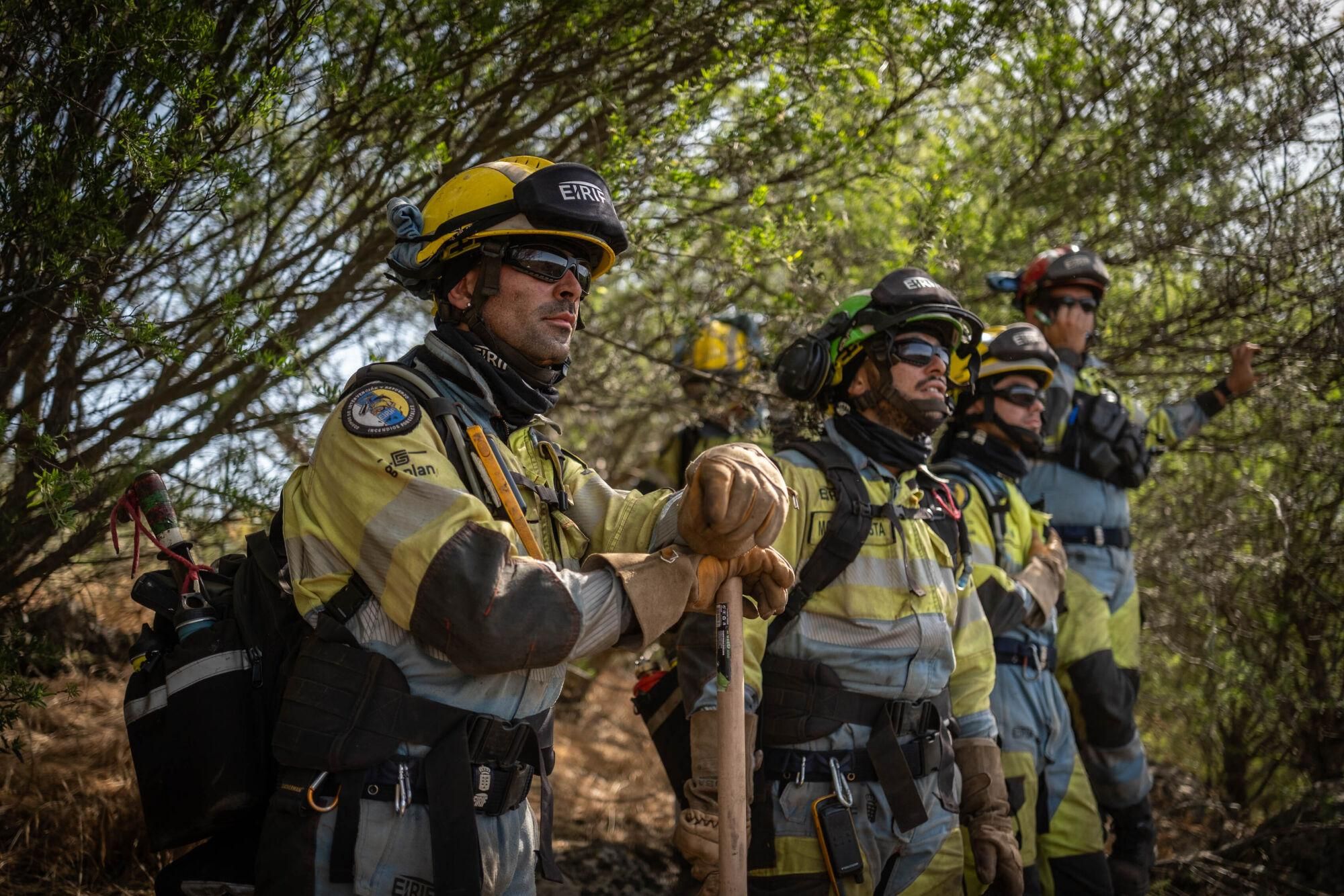 Control del incendio en Tenerife