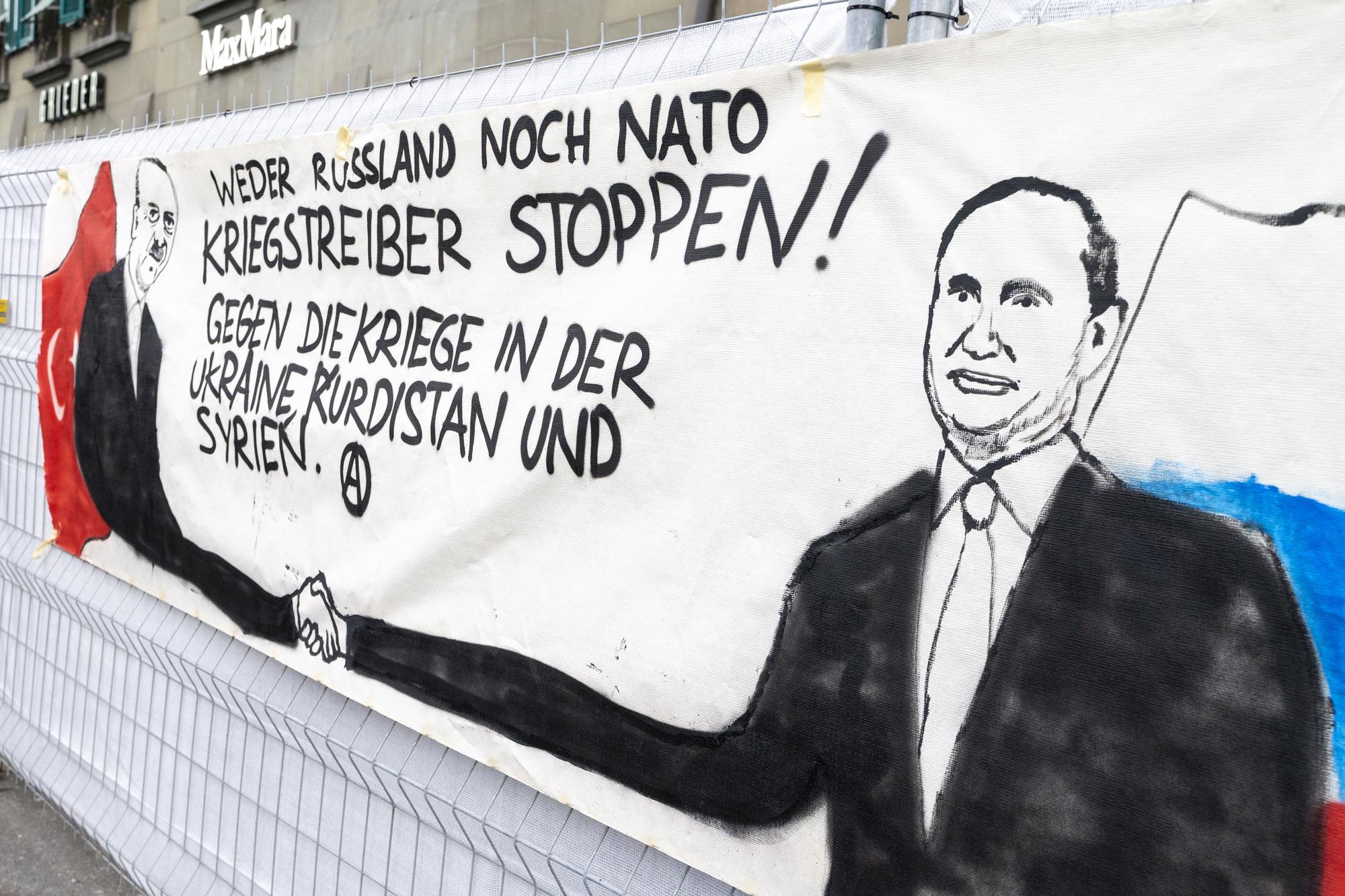 Protest in Bern against Russia invasion Ukraine