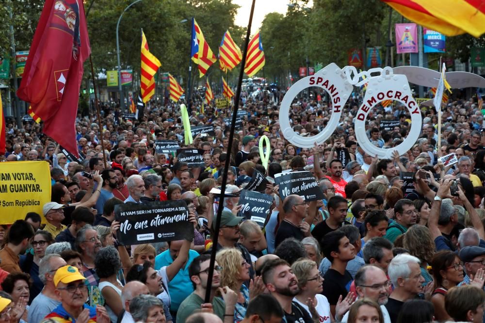 Manifestació a Barcelona per recordar el 20-S del 2017