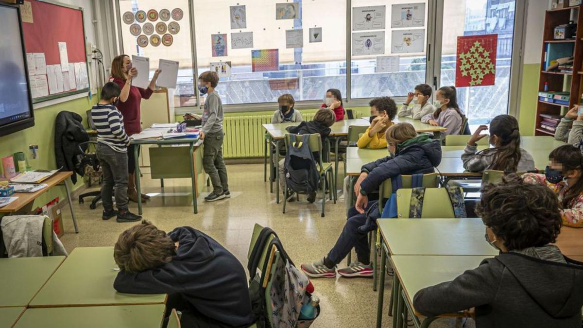 Un aula d’una escola pública de Barcelona