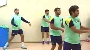 Un dels originals escalfaments de l’equip que dirigeix Xavi Pascual a Encamp (Andorra).
