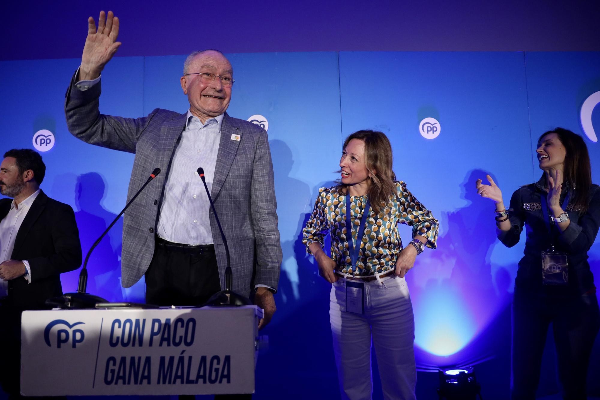 El PP de Málaga celebra la victoria de Paco de la Torre el 28M