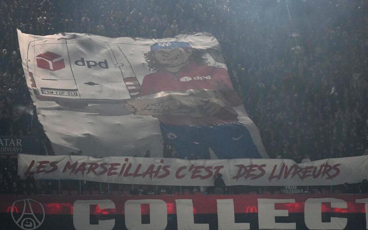 El tifo de la discordia durante el PSG-OM