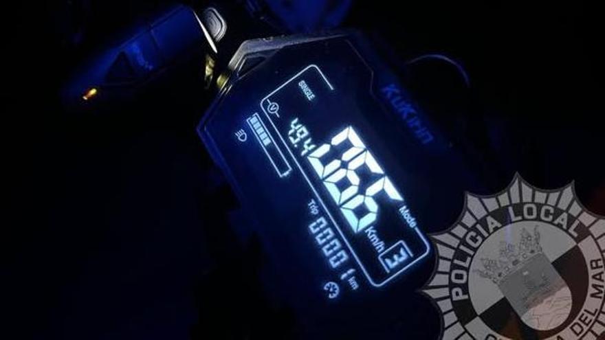 Velocidad máxima registrada en el patinete eléctrico en Orpesa