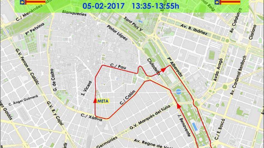 Cortes de tráfico y recorrido de la Volta el domingo en Valencia