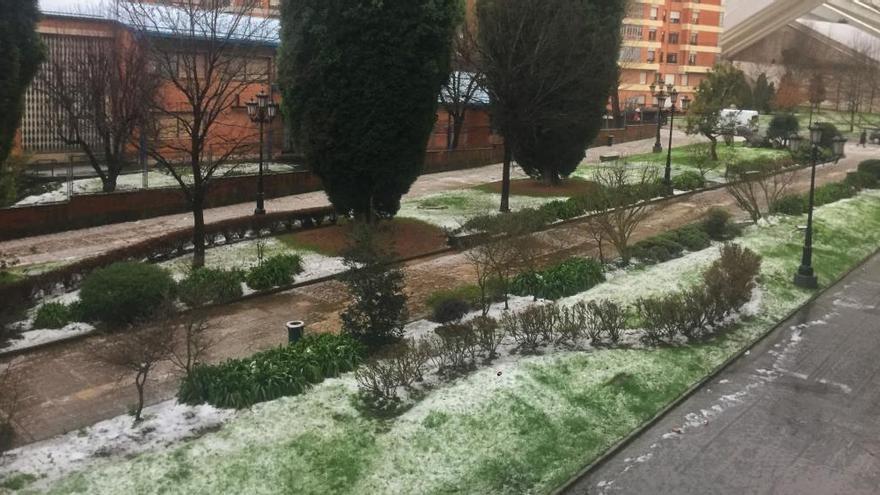 Manto de nieve en el barrio de Buenavista.