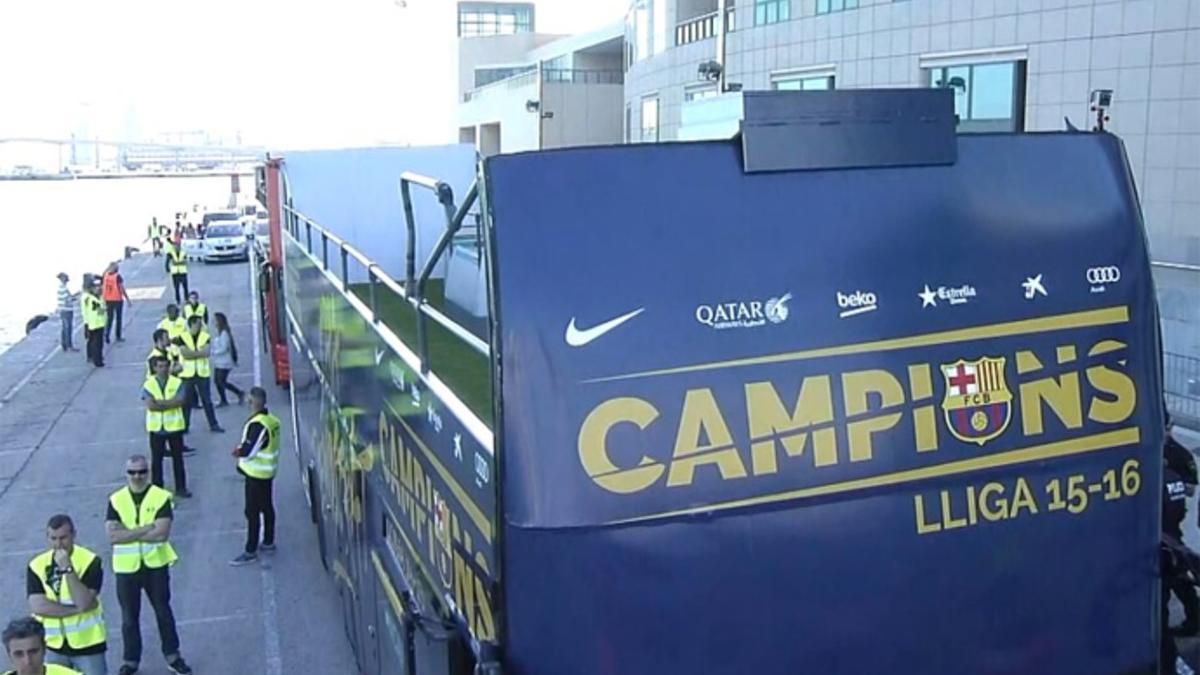 El autocar que llevará al Barcelona campeón