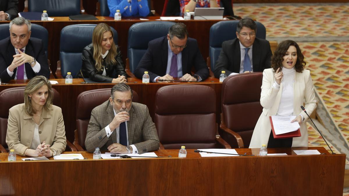 Isabel Díaz Ayuso en la Asamblea de Madrid.