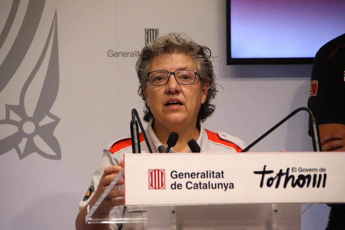 La sotsdirectora de Protecció Civil, Imma Solé, en roda de premsa