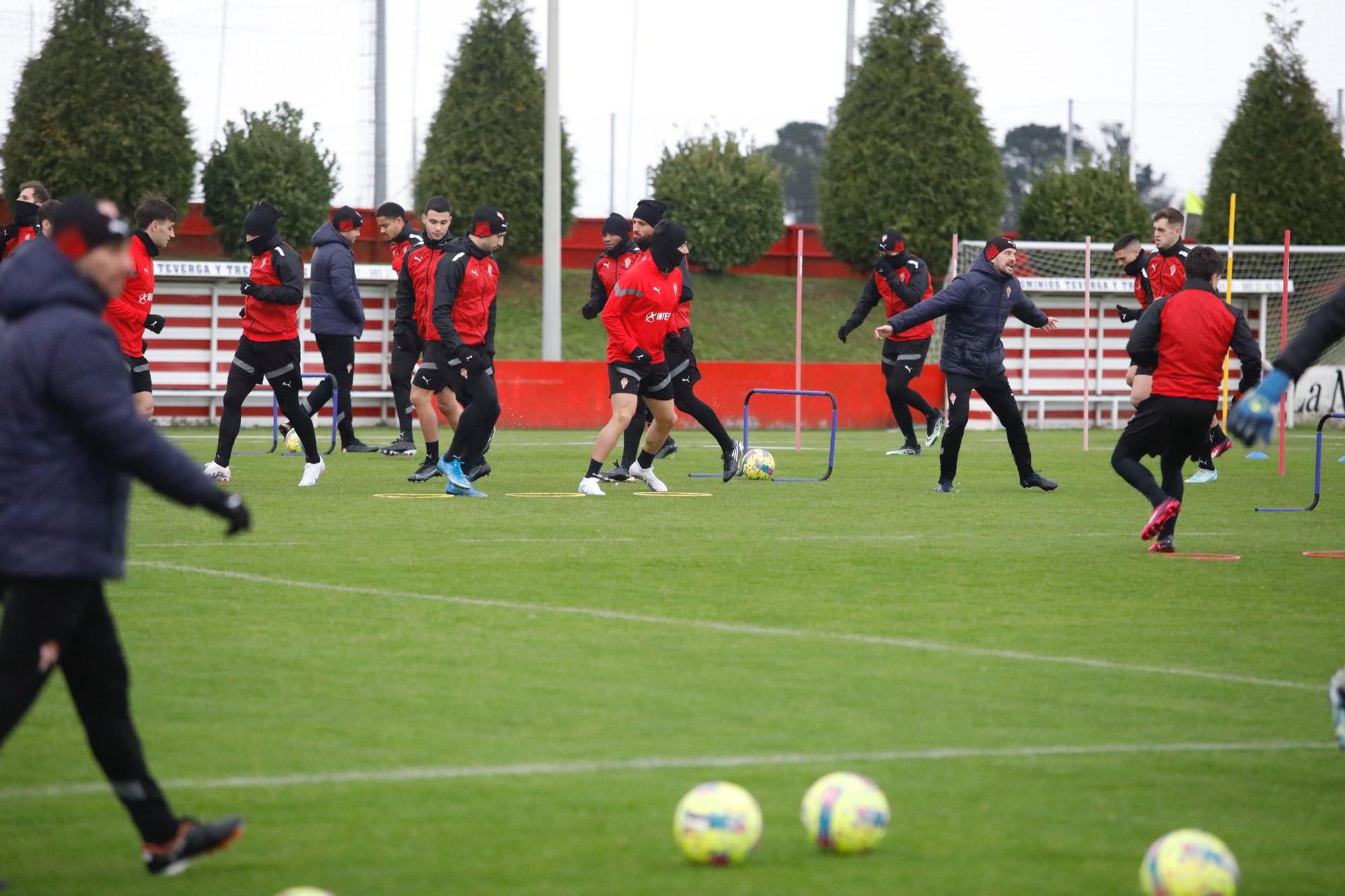 En imágenes: Entrenamiento del Sporting en Mareo