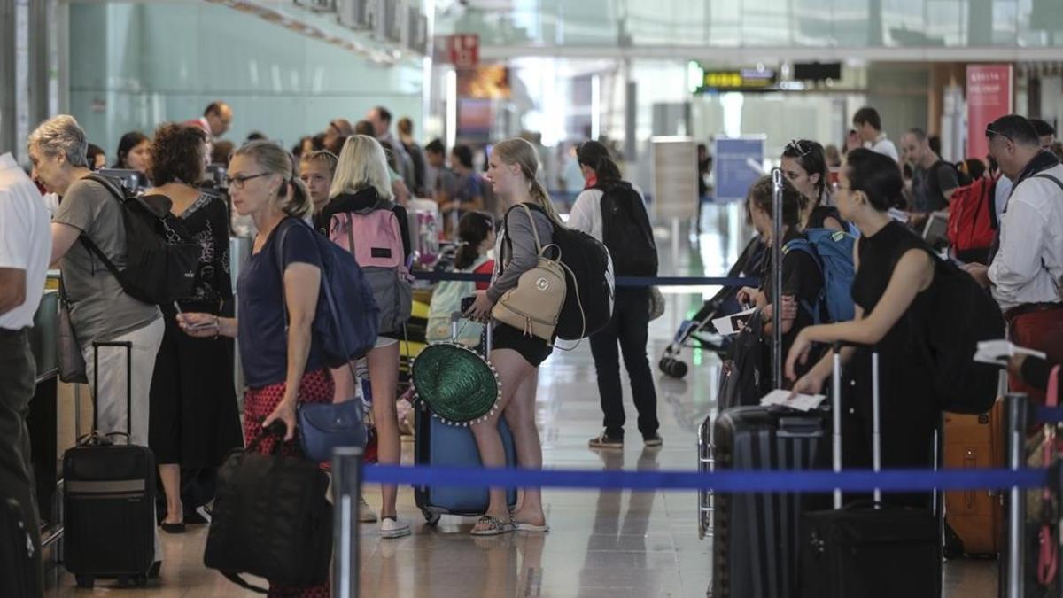 Zona de facturación del aeropuerto de Barcelona-El Prat.