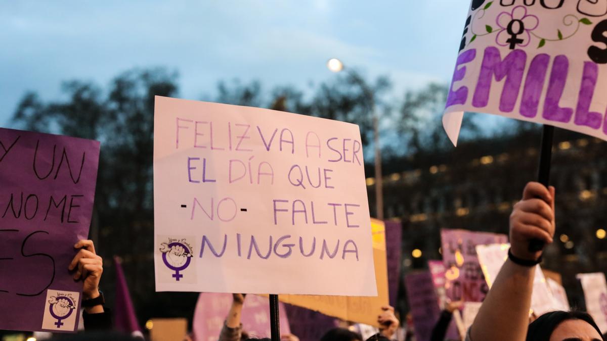 Manifestantes en el 8M.