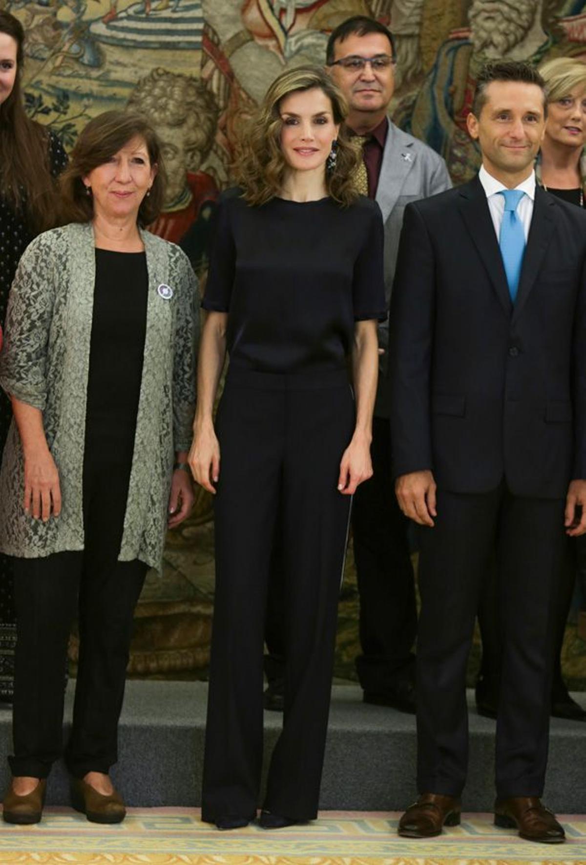 Letizia Ortiz con pantalón deportivo de Hugo Boss en Madrid