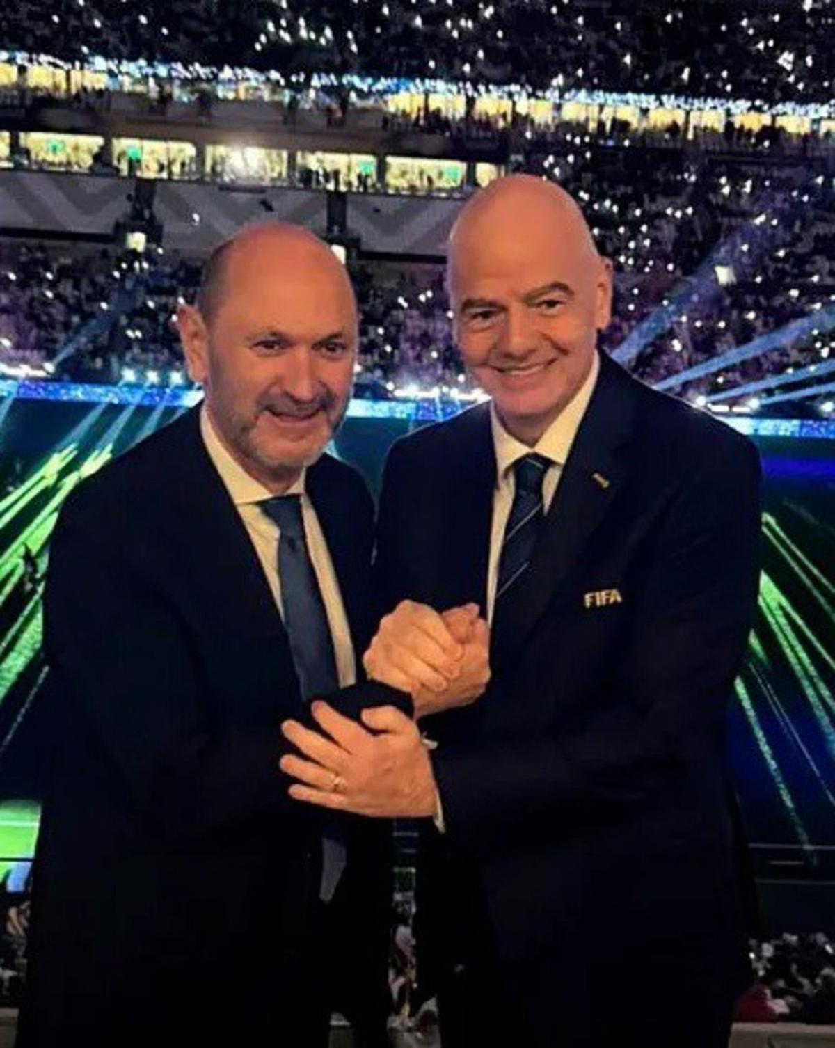 Rafael Louzán e Infantino. | EP