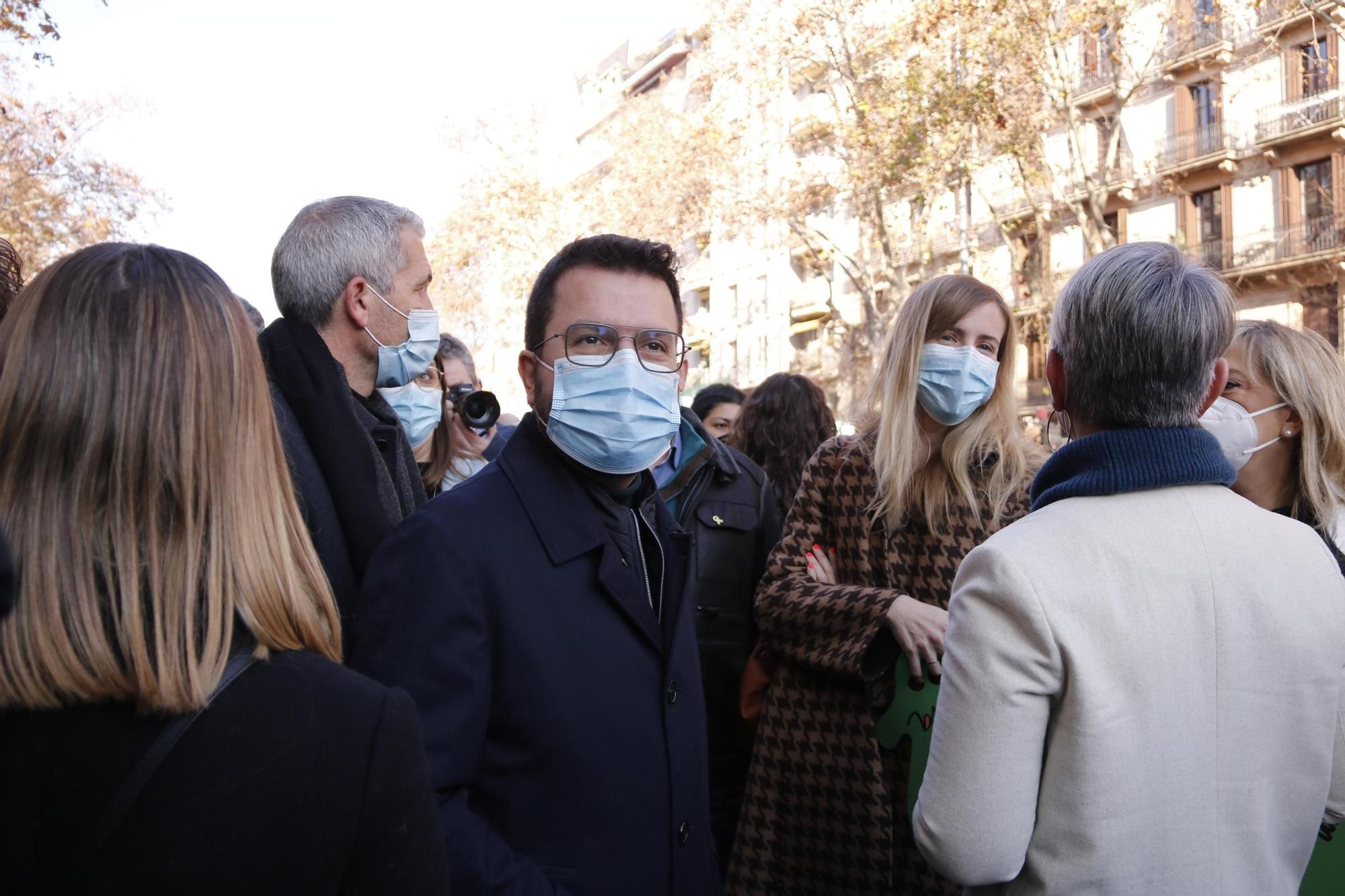 Manifestació en defensa de la immersió a les escoles catalanes