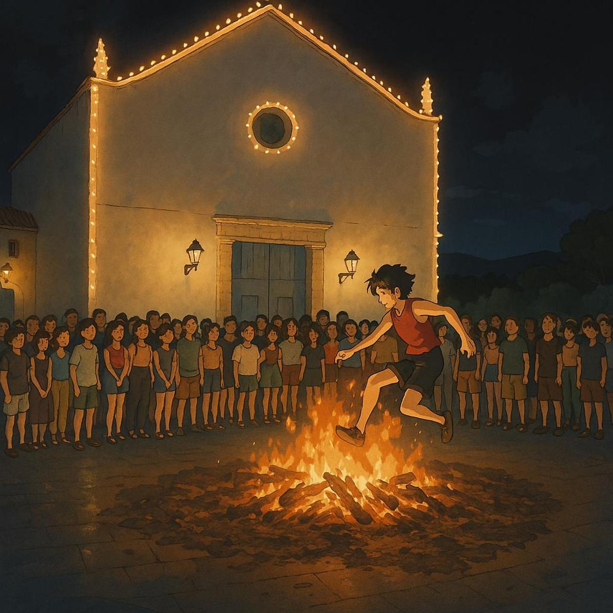 Foguera de Sant Antoni, que se hace a principios de junio en Petrer en la ermita de San Bonifacio.