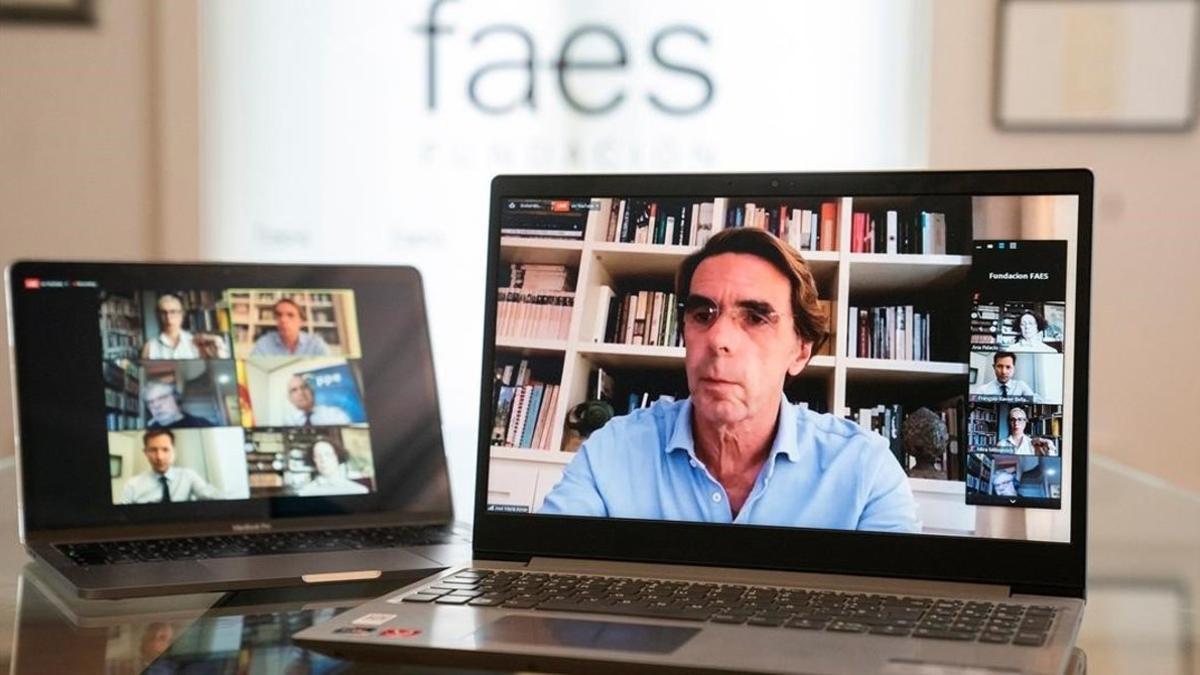 José María Aznar, en las jornadas virtuales de la FAES.