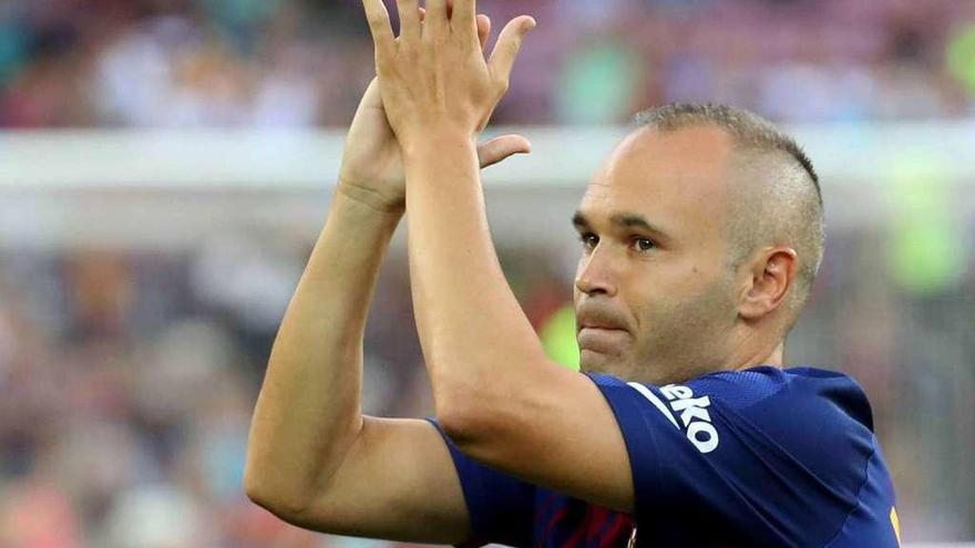 Andrés Iniesta, el pasado domingo en el Camp Nou.